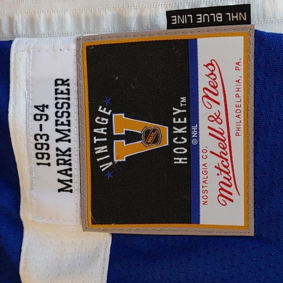 NWT Mitchell & Ness Blue Line Collection Rangers Messier Hockey Jersey 2XLB - Picture 5 of 11
